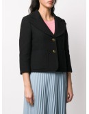 three-quarter-length sleeve bouclé blazer