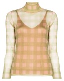 turtleneck sheer printed top