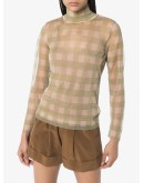 turtleneck sheer printed top