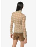 turtleneck sheer printed top