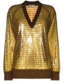 sequinned check jumper