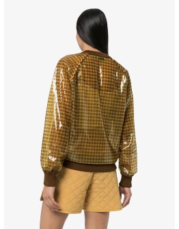 sequinned check jumper