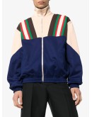zip-up striped track jacket
