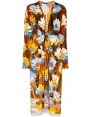 floral-print chenille midi dress
