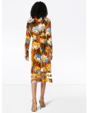 floral-print chenille midi dress
