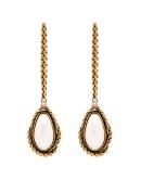 gold-tone pearl drop earrings