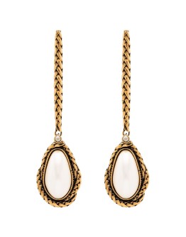 gold-tone pearl drop earrings