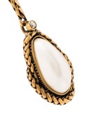 gold-tone pearl drop earrings
