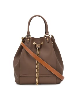 Karligraphy drawstring bucket tote