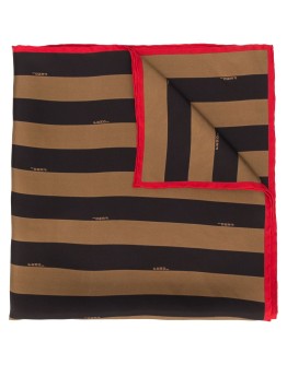 striped logo print scarf