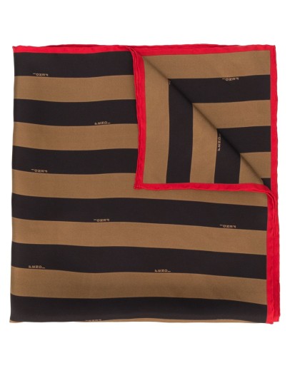 striped logo print scarf