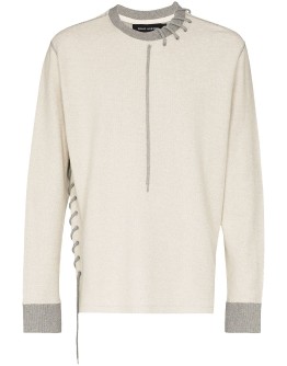 lace-up detail sweatshirt