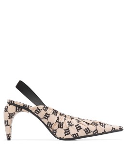 80 monogram print slingback pumps