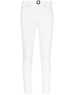 belted high-rise jeans