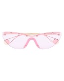 cat-eye stud embellished mask sunglasses