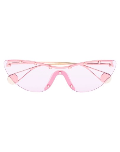 cat-eye stud embellished mask sunglasses