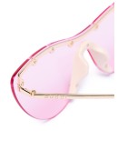 cat-eye stud embellished mask sunglasses