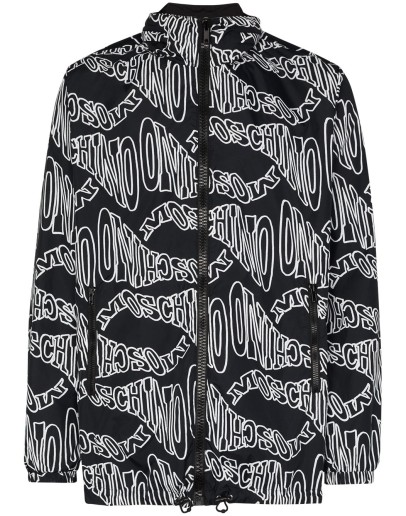 logo-print shell jacket