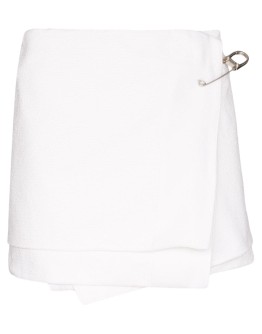 safety pin-detailed mini wrap skirt