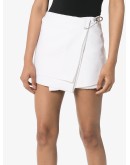 safety pin-detailed mini wrap skirt