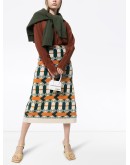 geometric-print jacquard pencil skirt
