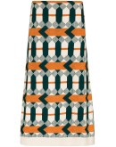 geometric-print jacquard pencil skirt