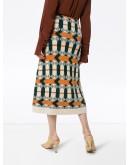 geometric-print jacquard pencil skirt