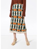 geometric-print jacquard pencil skirt