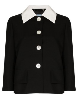 contrast collar blazer