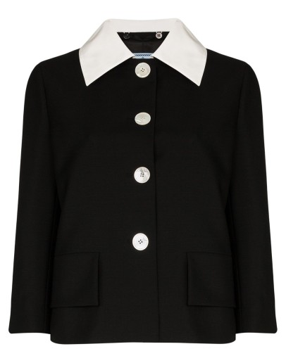 contrast collar blazer