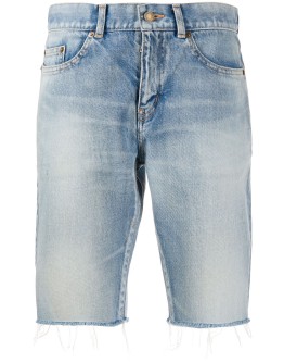 frayed-edge denim shorts