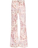 paisley pattern wide leg jeans