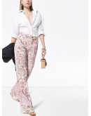 paisley pattern wide leg jeans
