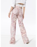 paisley pattern wide leg jeans