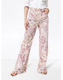 paisley pattern wide leg jeans