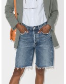 90s mid-rise frayed denim shorts