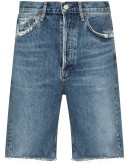 90s mid-rise frayed denim shorts