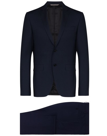 single-breasted two-piece wool suit