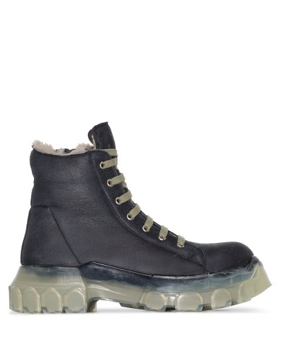 Mega Bozo shearling trim leather boots
