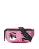 winking eye glittered belt bag