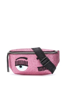 winking eye glittered belt bag