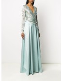 draped metallic bodysuit