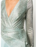 draped metallic bodysuit