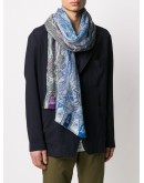 mix print frayed scarf