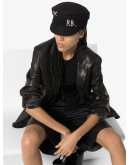 crystal-embellished wool baker boy hat