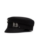 crystal-embellished wool baker boy hat