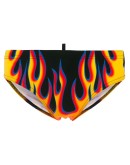 flame print swimming trunks