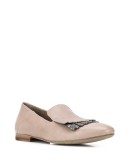 Lila glitter-fringed loafers