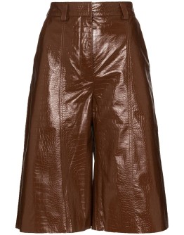 crocodile-effect culotte shorts
