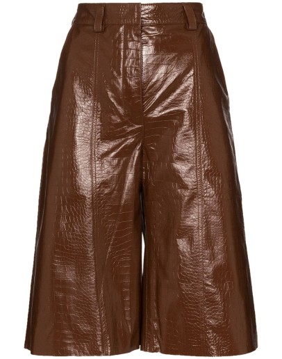 crocodile-effect culotte shorts